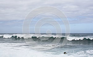 Fantastic crashing waves on the coast