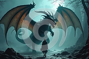 Fantastic Dragon Undead Revenant in a Grim Gothic Setting