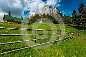 Fantastic excursion and hiking place with high cliffs, Carpathians, Romania photo