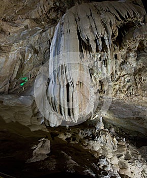 Fantastic extraordinary natural speleothem in big cave in New Athos, Abkhazia