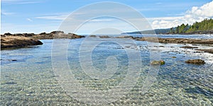 A fantastic fall day to be at the beach viewing the calm ocean and rugged Pacific coastline.