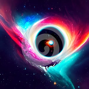 Fantastic fantastic planet. Colorful cosmic background. Vector illustration. AI generated