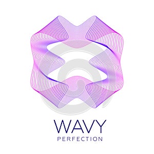 Fantastic purple waves, abstract shape with lots of blending lines photo