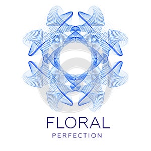 Fantastic blue flower, abstract shape with lots of blending lines photo