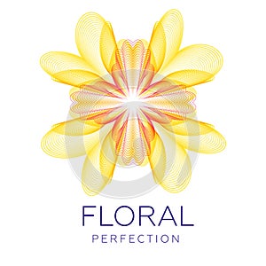 Fantastic yellow flower, abstract shape with lots of blending lines photo
