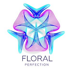 Fantastic flower, abstract shape with lots of blending lines photo