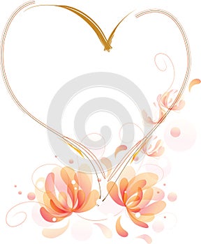 Fantastic flowers heart frame