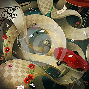 Fantastic illustration Wonderland