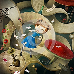 Fantastic illustration Wonderland