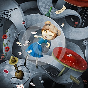 Fantastic illustration Wonderland photo