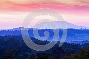 Fantastic landscape of mountain range in the morning, stunning colorful clouds and sunrise sky