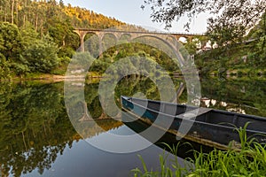 fantastic landscape photography, on the PoÃ§o de Santiago bridge in the town of Sever do Vouga photo