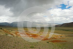 Fantastic Martian landscape. Mars. Red mountains.