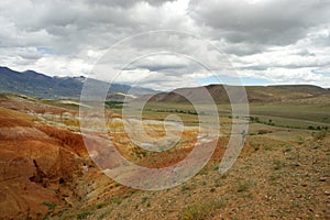 Fantastic Martian landscape. Mars. Red mountains.