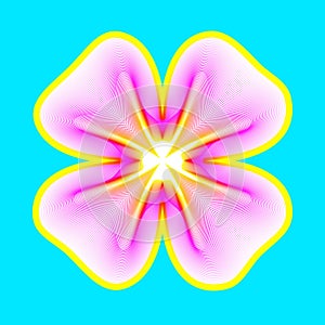 Fantastic neon flower, abstract shape with lots of blending lines