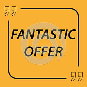 fantastic offer tag on yellow