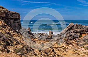 Fantastic rocky coast in Ericeira photo