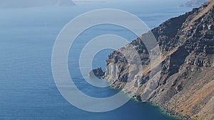 Fantastic seascape of endless deep blue Aegean Sea with Cycladic islands, Greece