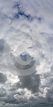 Fantastic soft thunderclouds, sky panorama