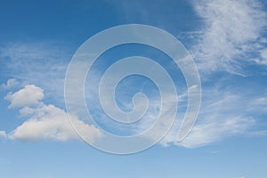 Fantastic soft white clouds against blue sky