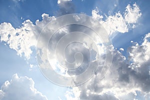 Fantastic soft white clouds against blue sky