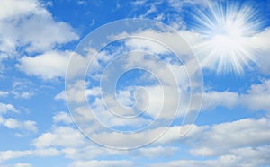 Fantastic soft white clouds against blue sky