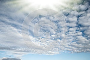 Fantastic soft white clouds against blue sky