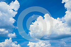 Fantastic soft white clouds against blue sky