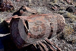 Fantastic Stacked Petrified Logs in the Arizona Desert