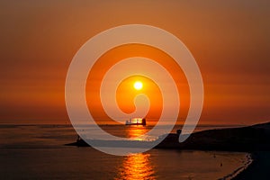 A fantastic sunset above the sea.