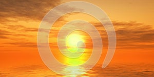 Fantastic sunset over the sea