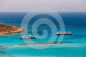 Balos Lagoon and Gramvousa island on Crete, Greece.