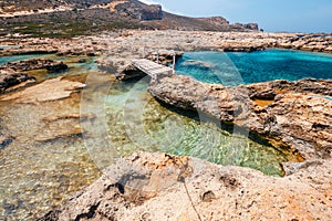Balos Lagoon and Gramvousa island on Crete, Greece.