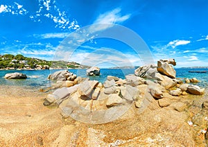 Fantastic view of  beach on Porto Rafael resort. Picturesque seascape of Mediterranean sea