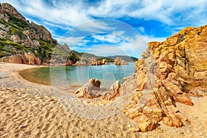 Fantastic view of Li Cossi beach on Costa Paradiso resort