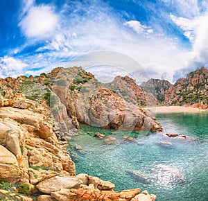 Fantastic view of Li Cossi beach on Costa Paradiso resort