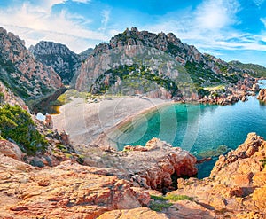 Fantastic view of Li Cossi beach on Costa Paradiso resort