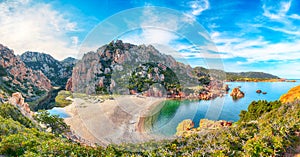 Fantastic view of Li Cossi beach on Costa Paradiso resort