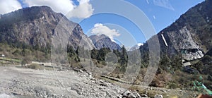 The fantastic view of mountains and it`s surrounding near  lachung Tibbat border