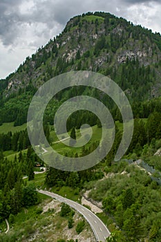 Fantastic view over a alp road