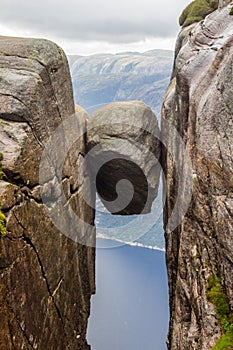 Fantastic views of the evening mountains during sunset. Dramatic and picturesque scene. Location: Lysefjorden, Kjerag,