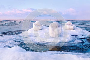 Fantastic Winter seascape on the Baltic sea.