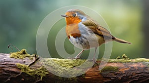 Fantastical Photo Of A Robin Perched On A Tree Branch