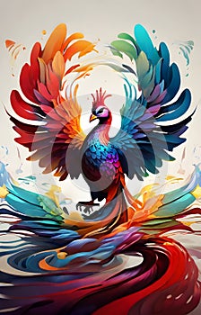 fantastically colorful phoenix