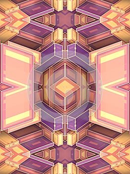 Fantasy abstract pattern with 3d rendering impossible architecture shapes