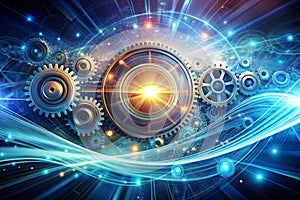 Fantasy abstract technology and engineering background with original organic motion