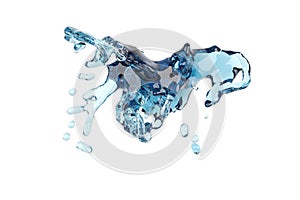 Fantasy Abstract water splash and bubble liquid