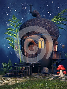 Fantasy acorn cottage