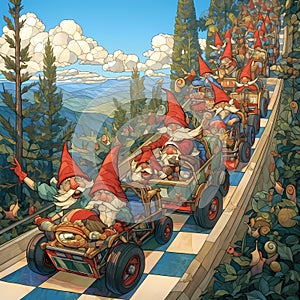 Fantasy Adventure: Garden Gnomes on a Rollercoaster Ride