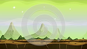 Fantasy alien mountains background loop